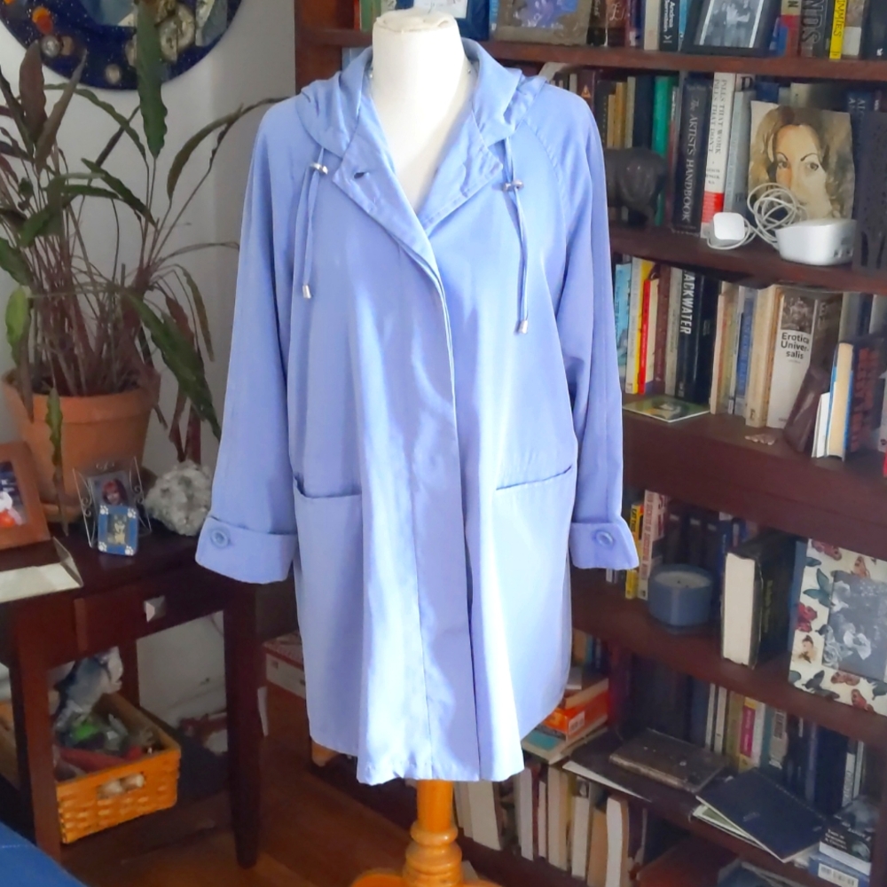 Talbot Hooded Lt blue Lined Coat